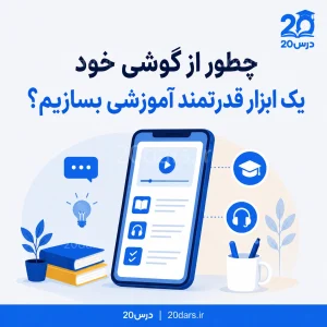 عکس درباره استفاده از گوشی جهت یادگیری می باشد .