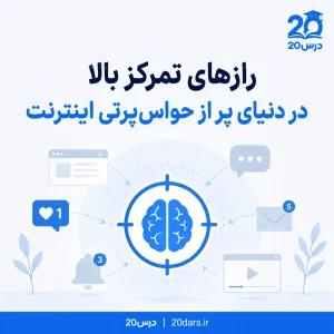 عکس درباره مغز و راه های حفظ حواس در حضور اینترنت می باشد .